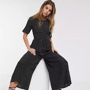 ASOS Design Team Jumpsuit with Button Back, Open Back Jumpsuit, Spot Print